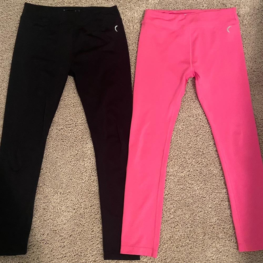 Zyia Girl leggings ~ full length~ black and pink ~ size 10-11